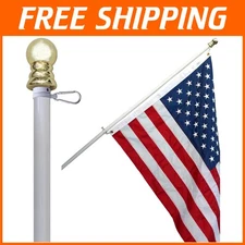 6 ft Aluminum Spinning Flag Pole - Tangle Free Design