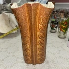 Red Wing Vase/pottery 1155 Made In USA Ribbed Leaf Pattern