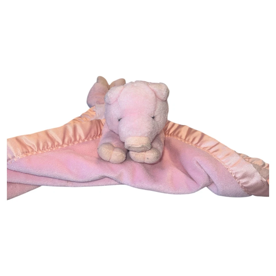 Manta de Seguridad Grande My Banky Petunia Pig Lovey Lovie Borde Satinado Felpa Rosa Foto 2 de 4