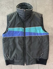Vintage West By West Black Insulated Winter Ski Vest Sz Medium Full Zip EUC!