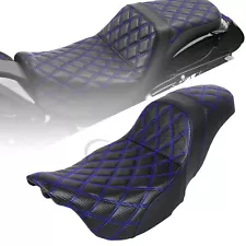 Blue Line Driver Passenger Seat 2-up For Harley Road King Street Glide 2009-2023