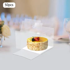 50Pcs Clear Cake Box Cake Display Boxes Cake Display Boxes 5.91*5.91*5.12 in