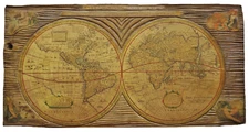 ANTIQUE WORLD MAP A NEW AND ACCVRAT MAP OF THE WORLD 1651 