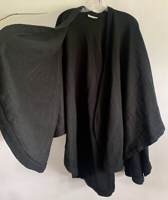 CORNELIA JAMES UNISEX BLACK REVERSIBLE KNIT PONCHO SHAWL PASHMINA CAPE SHRUG