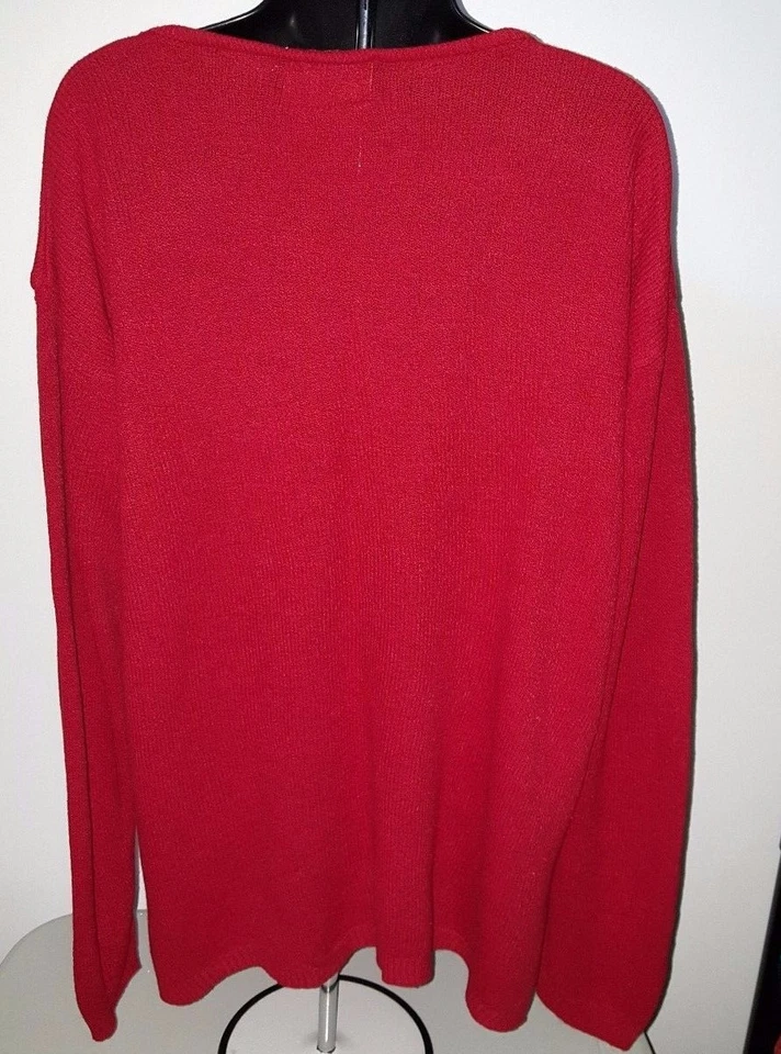 Camisa suéter blusa Carolina Colours para mujer talla 14/16 14W/16W roja Foto 3 de 3