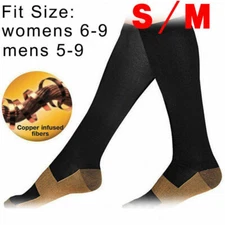 5 Pairs Copper Compression Socks Mens Womens S/M-XXL20-30mmHg Graduated Support