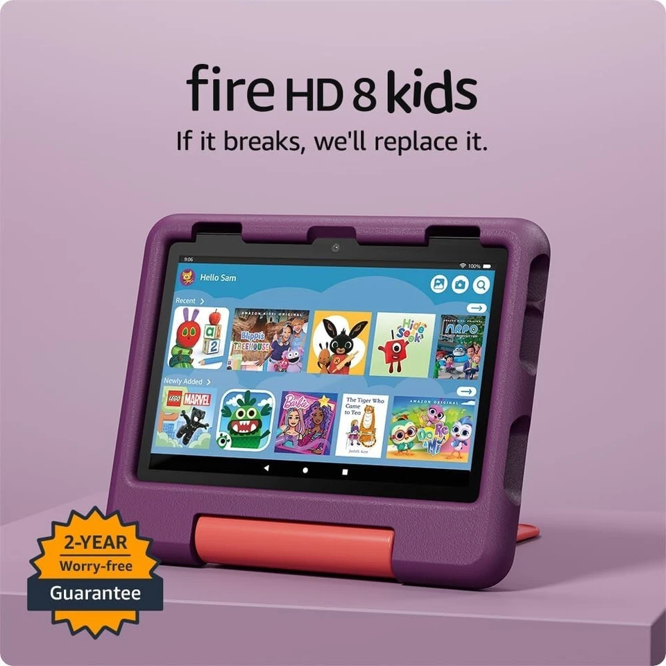 Amazon Fire HD 8 Kids tablet, 2024 Model! Ages 6–12, 3GB/32GB Grape USE CODE £79 - Image 2 of 4