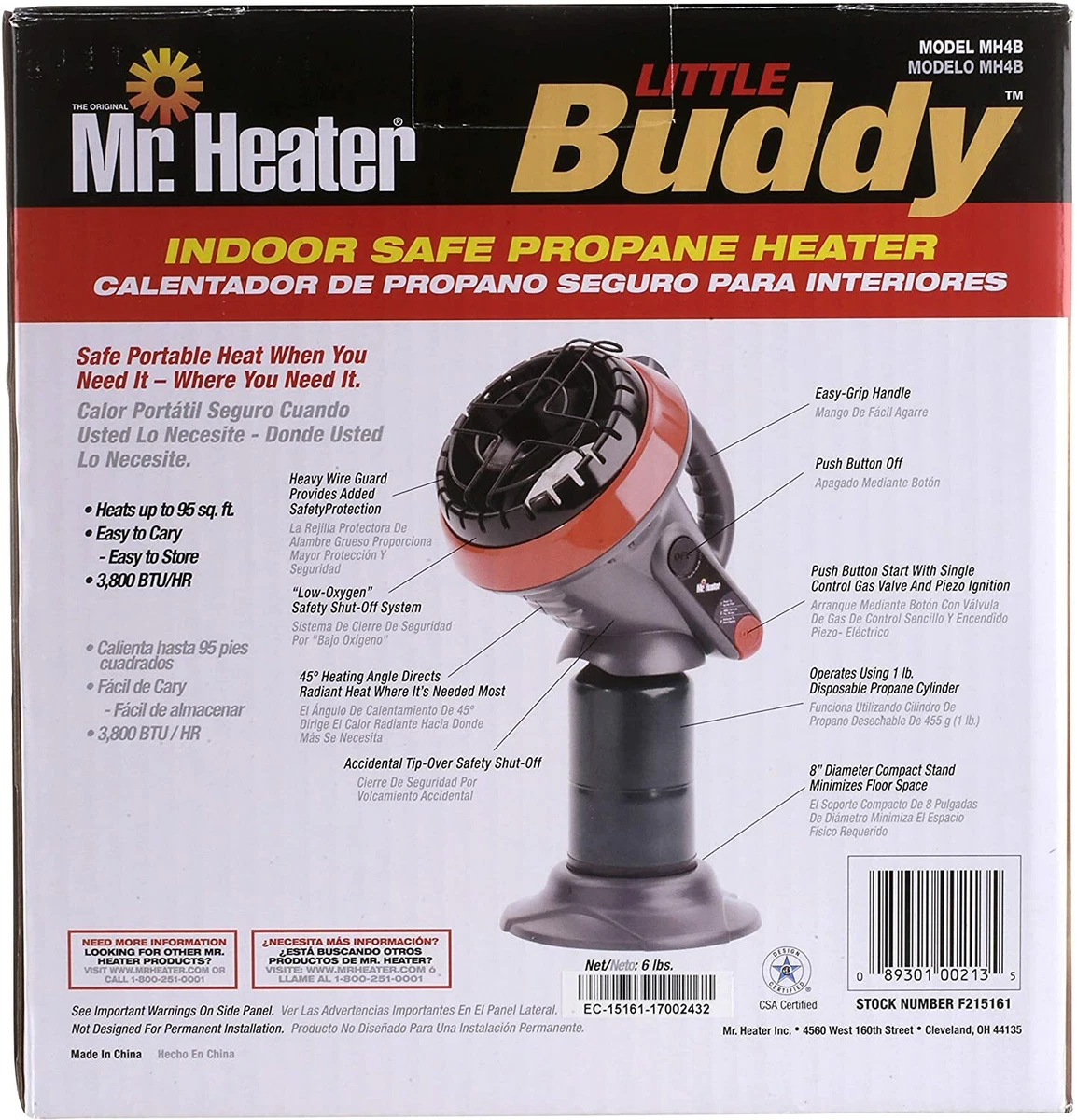 Mr. Heater F215100 MH4B Little Buddy 3800 BTU Propane LP Heater 89301151109  | eBay