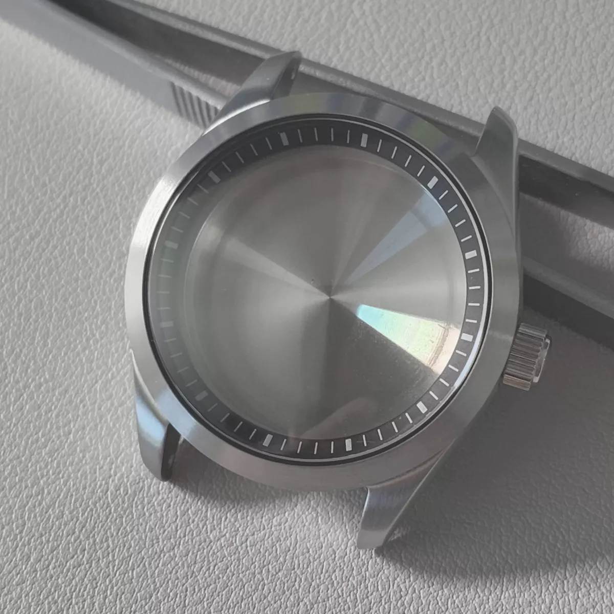 Case Exp 38mm Brushed Slim Case back Black Minute SEIKO MOD