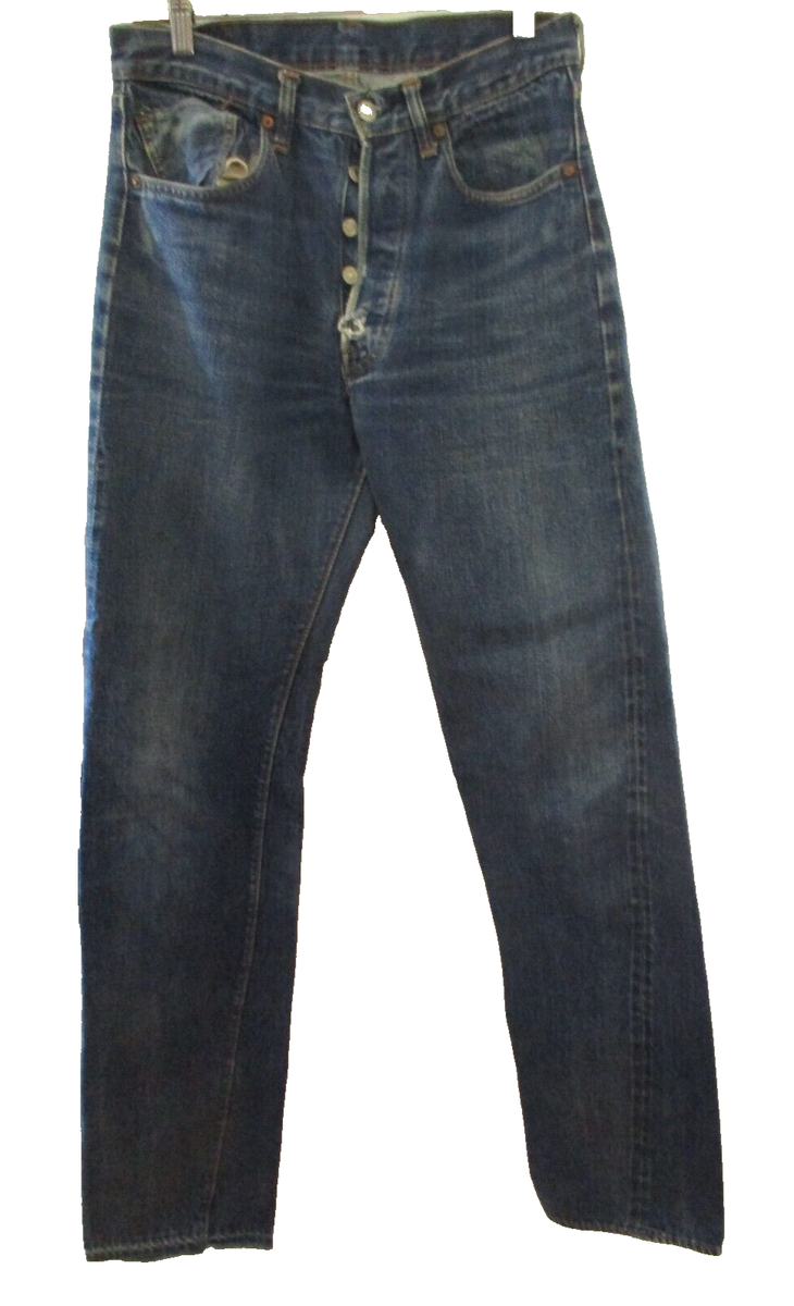 Vintage 1960s Levis 501 Big E Redline Selvedge Blue Jeans Vintage 1960s Levis 501 Big E Redline Selvedge Blue Jeans