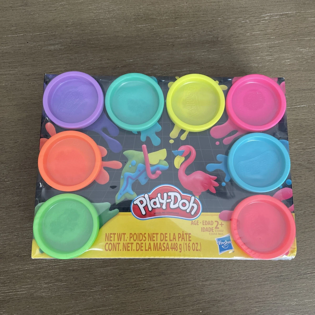 Play Doh 8 Pack Neon Non Toxic NEW