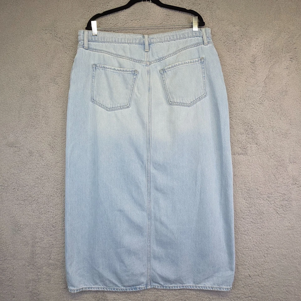 Antigua Falda Azul Marino Para Mujer 14 Azul Denim Tiro Medio Lavado Ligero Y2K Retro Modesta Años 90 80 Foto 3 de 4