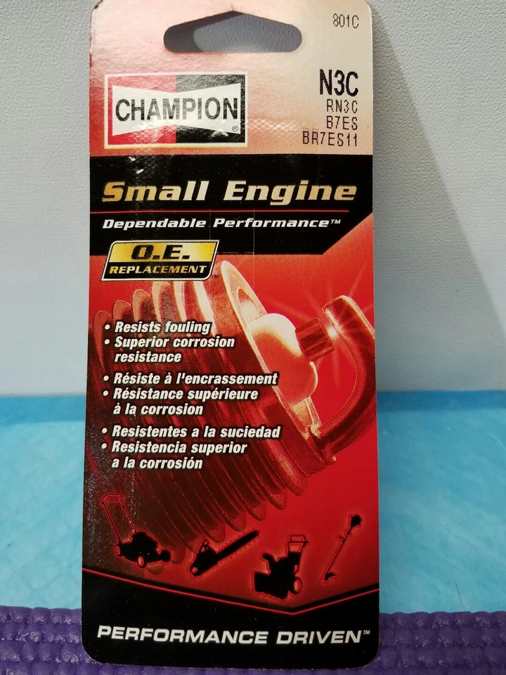 Champion 801C 小型发动机火花塞 -N3C-RN3C-B7ES-BR7ES11 -- 10 个插头 — 第 3/3 张图片