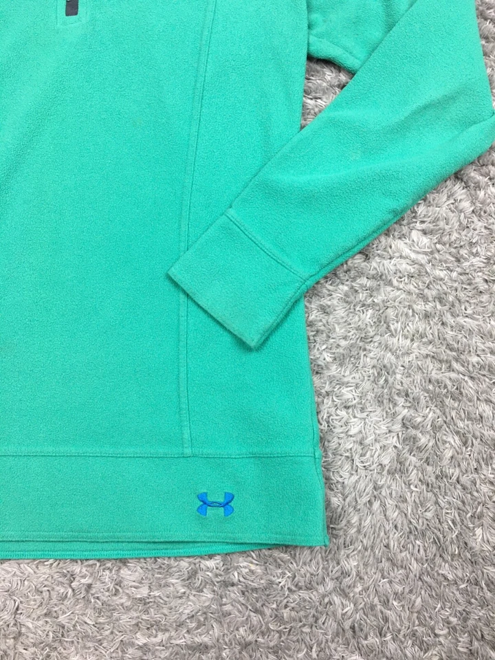 Under Armour 1/4 Zip Pullover Womens Size Medium Fleece Green Semi Fitted - Image 4 of 4