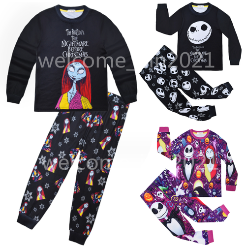 Kids Nightmare Before Christmas Pyjamas Nightwear Loungewear Tops Pants