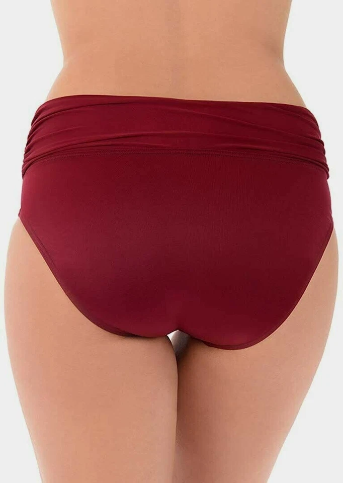 Traje de baño bikini Miraclesuit 182594 para mujer cintura fruncida lisa rojo Pompeya talla 10 Foto 2 de 2