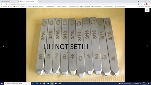 NOT SET Harley VIN Number 3/16 Stamp dot