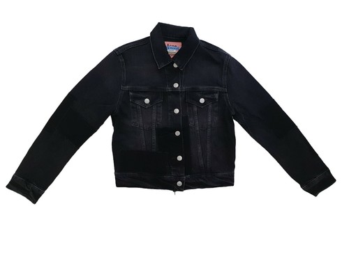 1999 BLACK PATCH DENIM JACKET Size36 