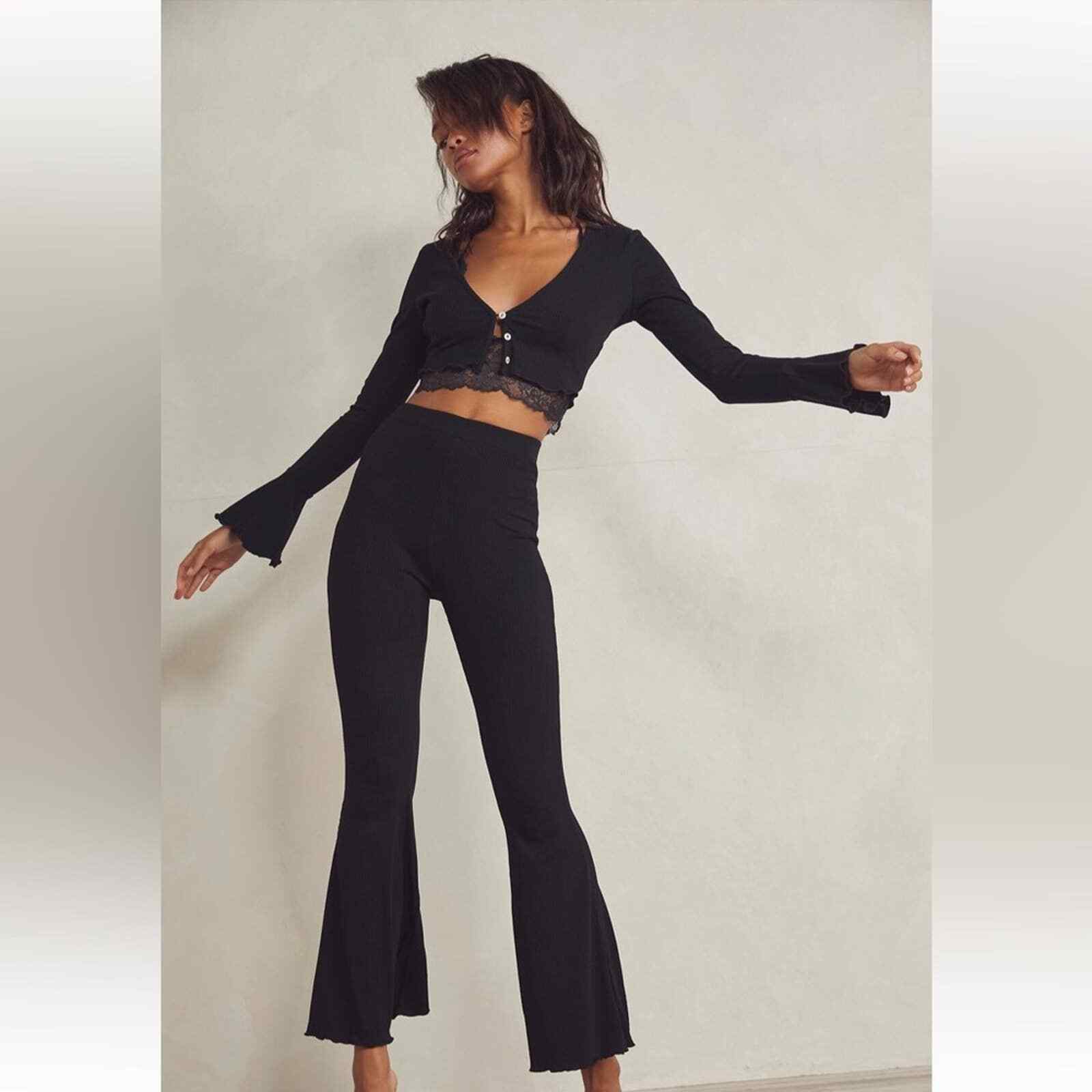 Free People Soul Mate Ribbed Flare Pant