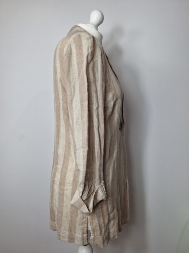 Nutmeg Jacket Fawn Linen Blend Tunic Dress top longline Uk 8 New - Picture 6 of 17