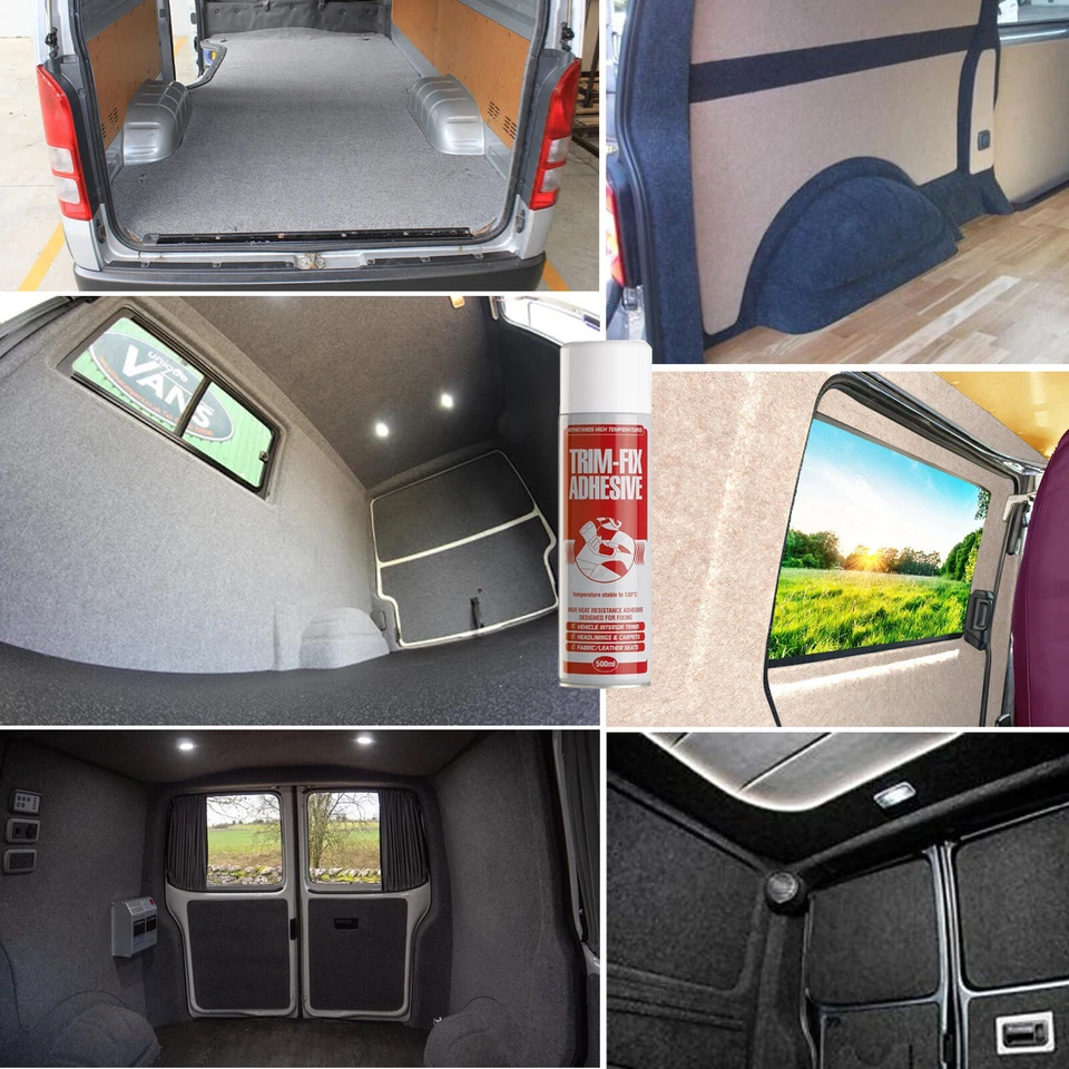 CAMPER VAN LINING CARPET 4 WAY STRETCH FOR VW T5 T5.1 TRANSPORTER CADDY TRIMFIX - Image 2 of 4