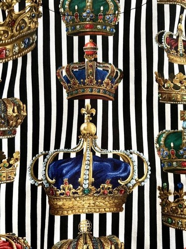 Pre-loved DOLCE & GABBANA Kids BOYS KING / ROYAL CROWN STRIPED ZIP JACKET SZ 6 - Picture 5 of 10