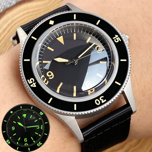 40mm Retro Tandorio 200M Waterproof Dive NH35 Automatic Watch Men Domed Sapphire - Picture 4 of 28