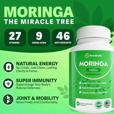 #ad Rosabella Moringa Capsules Pure Nutrient Rich Moringa Powder Natural Green $8.87