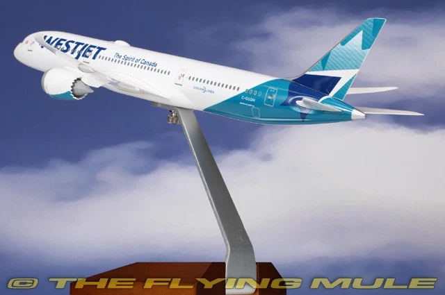 Skymarks 1:200 787-9 Dreamliner WestJet Airlines C-GUDH с деревянной подставкой - Изображение 2 из 4