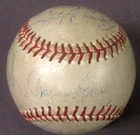 1951 SEATTLE RAINIERS 21 signatures team autographed BASEBALL PCL Rogers Hornsby