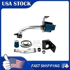 3.5" Cold Air Intake Kit Blue Filter w/ Heat Shield For 12-13 Chevy Silverado