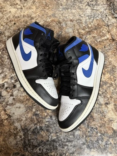 Nike air Jordan 1 mid racer blue 554724140 white black authentic size 9.5