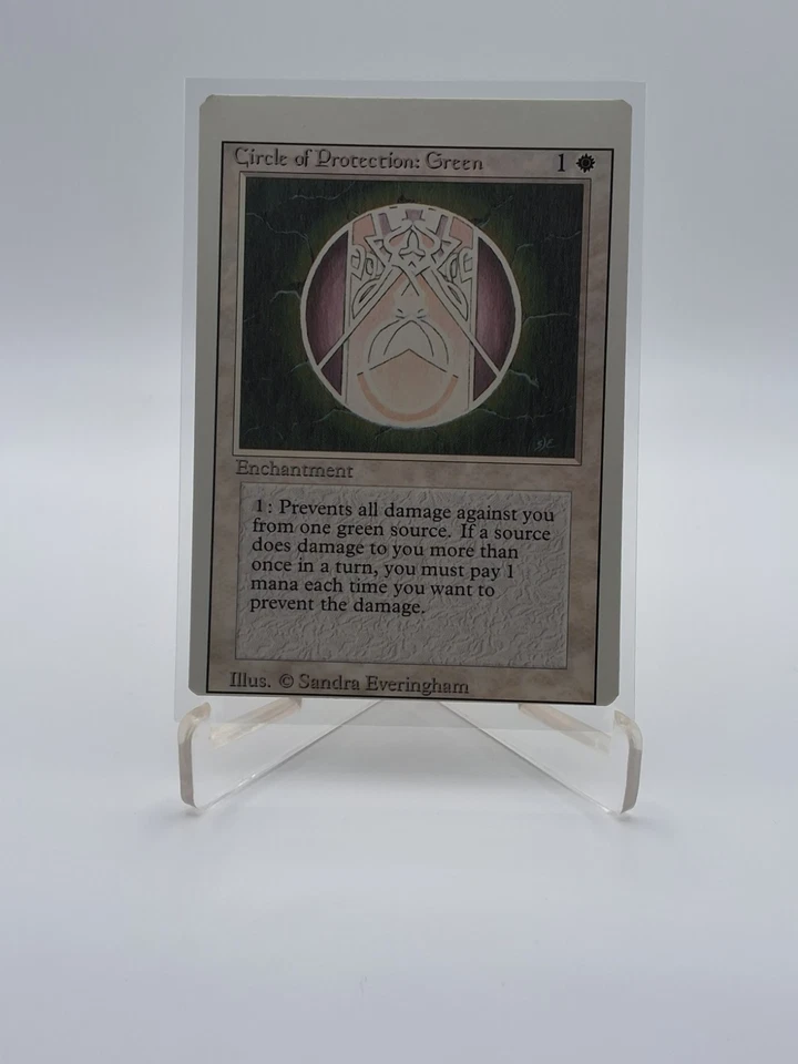 CIRCLE OF PROTECTION GREEN 1994 Revised Edition magic: the gathering "ERROR" - Image 3 of 3