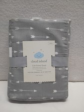 Cloud Island Fitted Crib Sheet Arrows Gray White 100 Cotton Oeko-tex