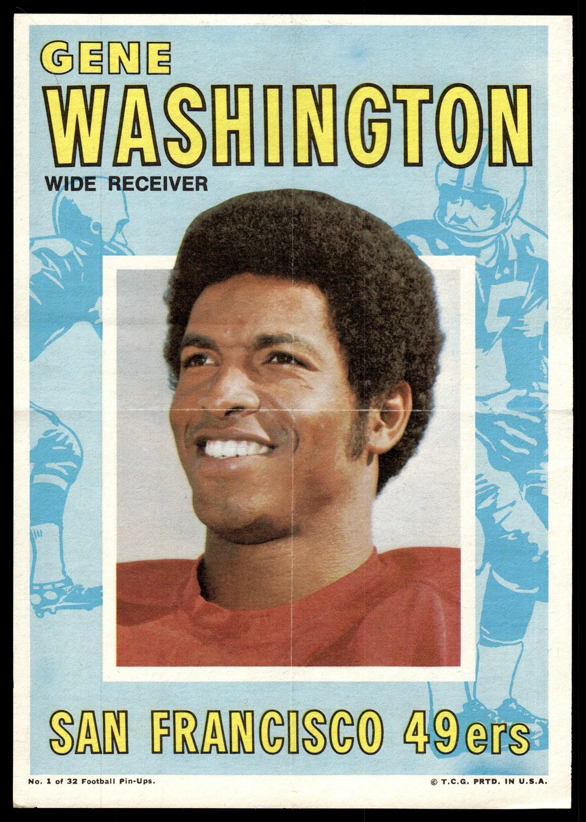 1971 TOPPS GENE WASHINGTON 1 VG POSTERS FOOTBALL SAN FRANCISCO 49ERS
