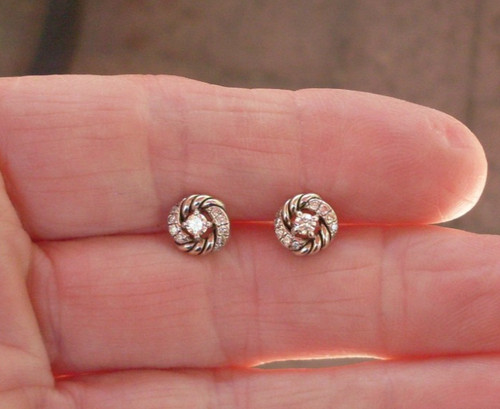 Just Retired- David Yurman Petite Pave Infinity Diamond Stud Earrings - NIB