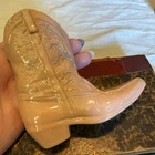 Frankoma 134 Boot Planter – Pinkish‑Tan Glaze – 4.5” Vintage Pottery