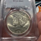 1935 $1 Peace Silver Dollar PCGS MS62 Uncirculated Lightly Toned