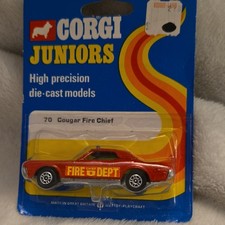 Corgi Juniors 164 1970 Mercury Cougar Fire Chief Red Diecast Unopened Box