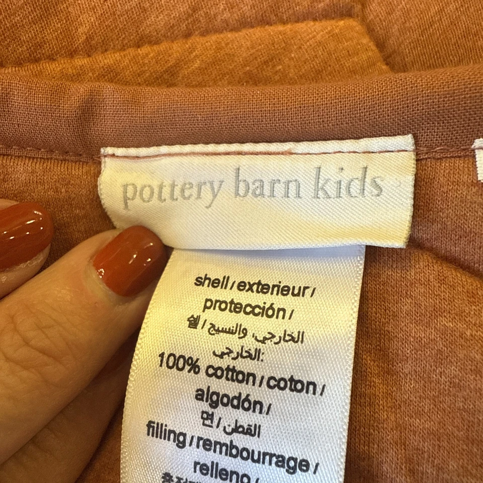 NEW- no tags- Pottery Barn Kids Heathered Jersey Quilt FULL/QUEEN Rusty -86x86 - Image 4 of 4