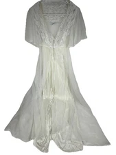 Val Mode Vintage Wedding Nightgown Robe Set Size Small