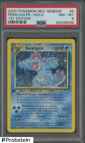 2000 Pokemon Neo Genesis 1st Edition #5 Feraligatr Holo PSA 8 NM-MT
