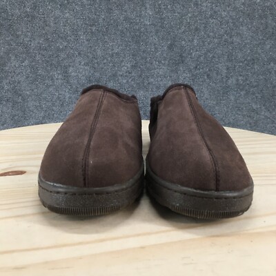 Muk Luks Slippers Mens 12 Matt Suede Clog Brown Cow Suede  display picture 3