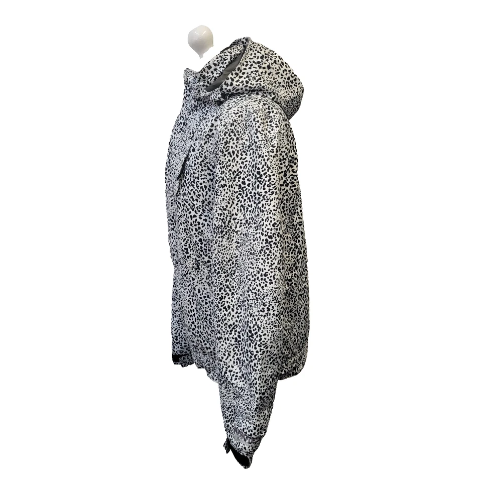Protest Black & White Animal Print Hooded Ski Jacket Coat UK Women's Size M K790 - Image 4 of 4