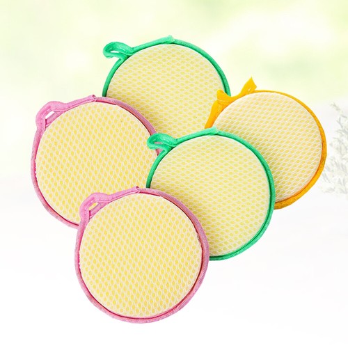 5 Pcs Scouring Pad Double-sided Sponge Cleaning Sponges for Household Dish
