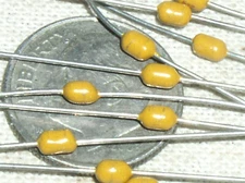 10 NEW AXIAL BEAD CERAMIC CAPACITOR .22UF .22 UF MFD 50 V 50V 220 NF 224 USA