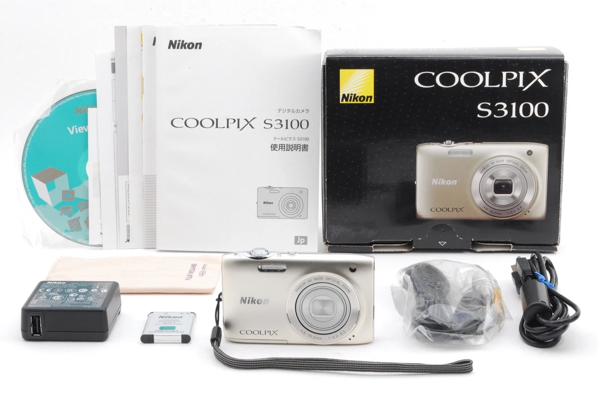 MINT W/BOX】Nikon Coolpix S3100 Compact Digital Camera silver 14.0
