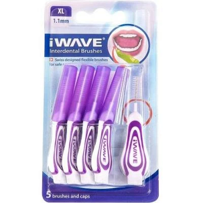 Oraldent iwave Interdental Brushes - 1.1mm Purple - 1 Pack Of 5