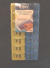 Apex Weekly Twice-A-Day Pill Organizer Contoured Design Color May Vary 1 Count