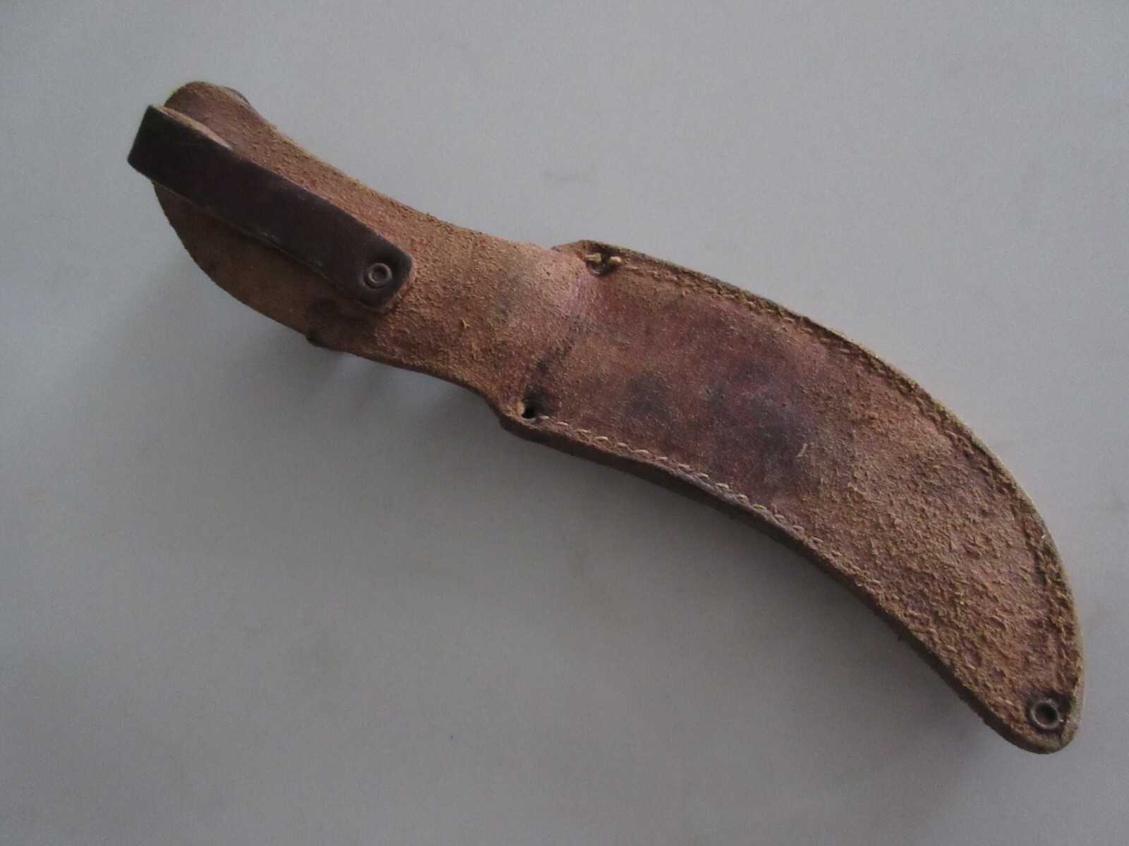 VINTAGE GERMAN LAMPLOUGH ORIGINAL TRAPPER HUNTING KNIFE w THICK LEATHER